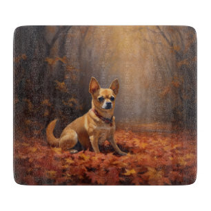Tabla De Cortar Chihuahua en Otoño Hojas Caídas Inspiran