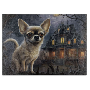 Tabla De Cortar chihuahua Halloween Espantoso