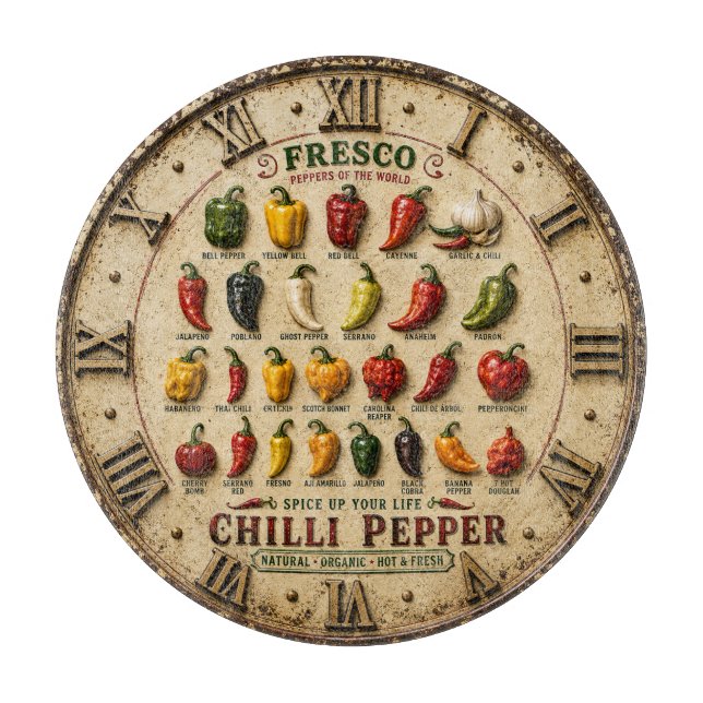 Tabla De Cortar Chili Pepper Kitchen Rustic Farmhouse Chef Gift (Anverso)