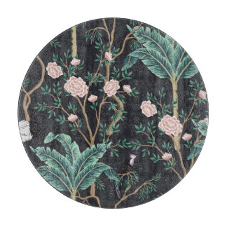 Tabla De Cortar Chinoiserie Aves exóticas: Pared de plátanos de ép