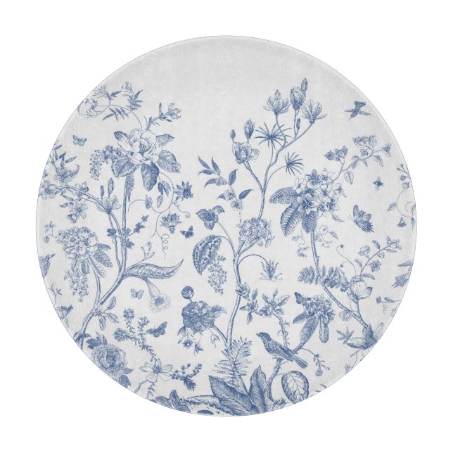 Tabla De Cortar Chinoiserie clásica azul y blanco (Anverso)