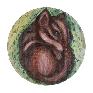 Tabla De Cortar Chipmunk en primavera