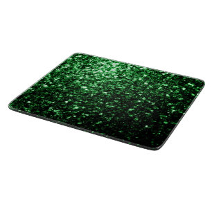 Tabla De Cortar Chispas de brillo falsas de color verde oscuro