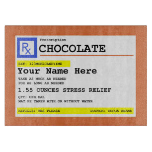 Tabla De Cortar Chocolate de prescripción divertido personalizado