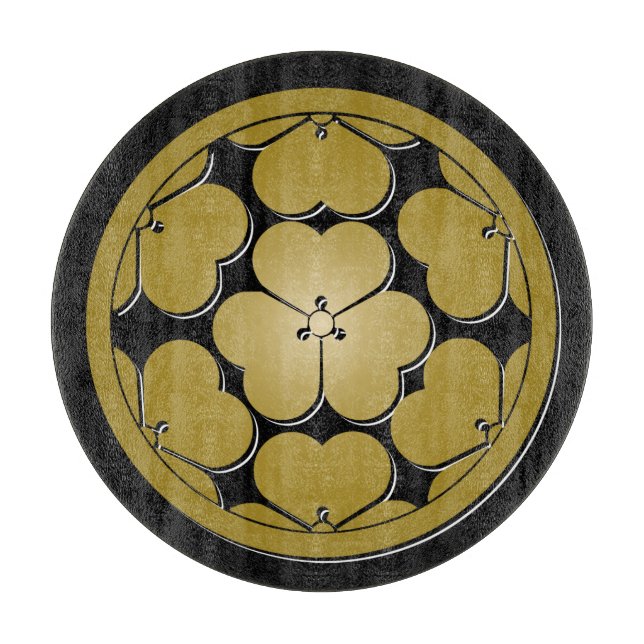 Tabla De Cortar Chosokabe Mon clan samurai japonés (Anverso)