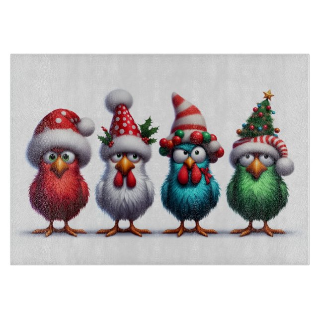 Tabla De Cortar CHRISTMAS BIRDS Cutting Board (Anverso)