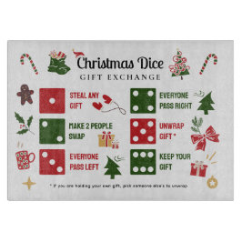 Tabla De Cortar Christmas Dice Gift Exchange Cutting Board