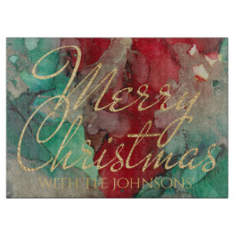 Tabla De Cortar Christmas Reds Greens Golds