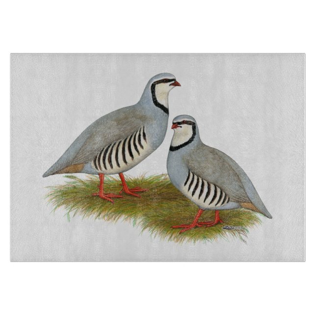 Tabla De Cortar Chukar Partridge Pair (Anverso)