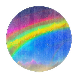 Tabla De Cortar Cielo brillante de arco iris