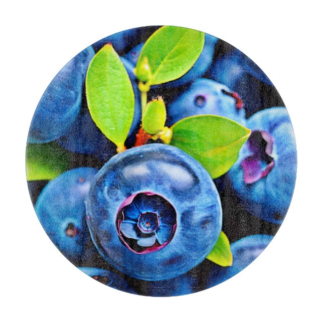 Tabla De Cortar Cierre de Fresh Blueberries (Anverso)