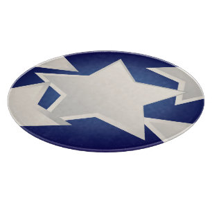 Tabla De Cortar Cinco estrellas blancas