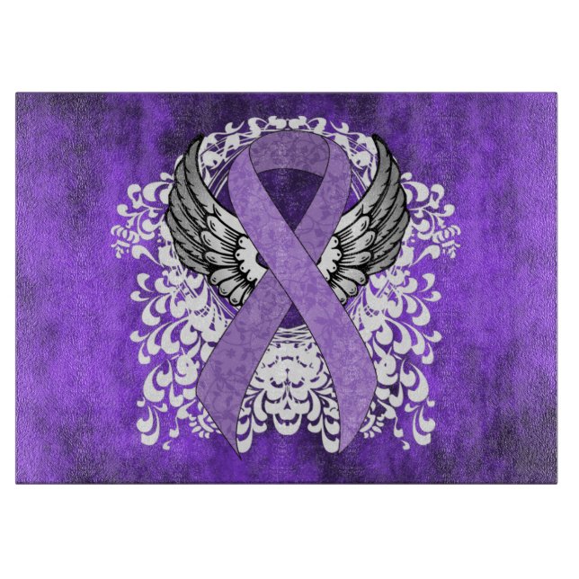 Tabla De Cortar Cinta de lavanda con alas (Anverso)