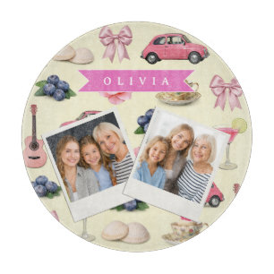 Tabla De Cortar Cinta personalizada para cóctel rosa de coqueta ad