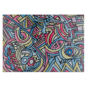 Tabla De Cortar Circo de tres pistas: arte geométrico moderno