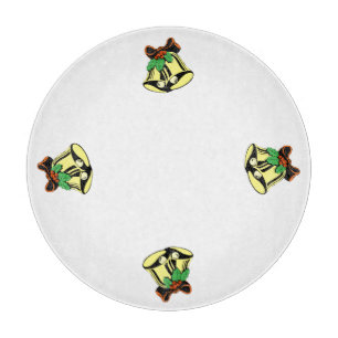 Tabla de cortar circular de campanas de Navidad