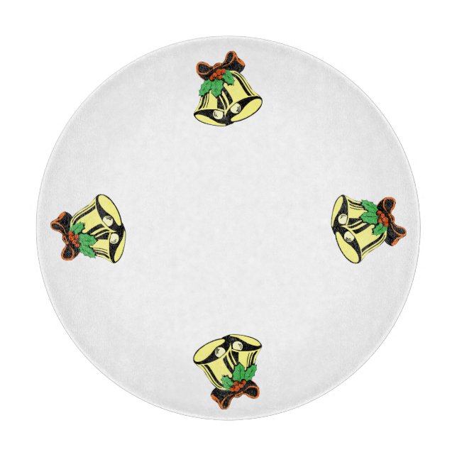 Tabla de cortar circular de campanas de Navidad (Anverso)