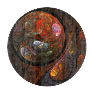 Tabla De Cortar Círculo de arte abstracto de conexión fluida