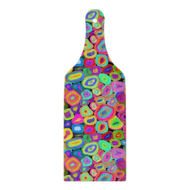 Tabla De Cortar Círculos Funky Pintados Modernos (Anverso)