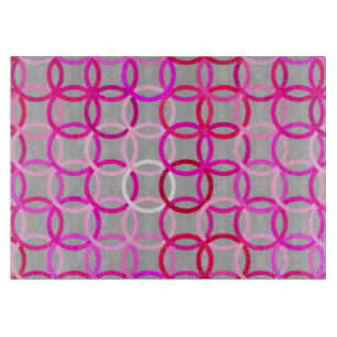 Tabla De Cortar Circulos modernos de mediados del siglo XX, rosa,