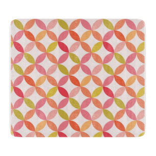 Tabla De Cortar Círculos naranja rosa rojo Modernos de mediados de