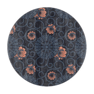 Tabla De Cortar Círculos ornamentados oscuros Vintage sin costura
