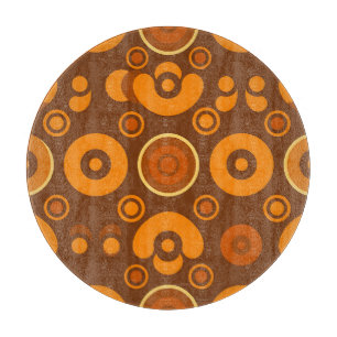 Tabla De Cortar Círculos Retro Abstractos Groovy Patrón 1970 
