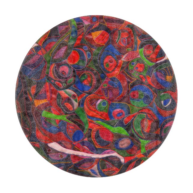 Tabla De Cortar Círculos rojos (Anverso)