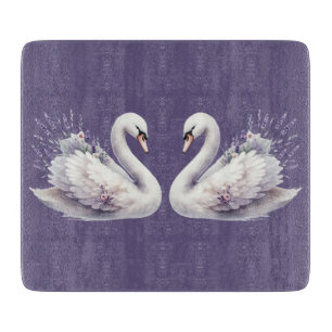 Tabla De Cortar Cisne acuático con Florencia Lavender