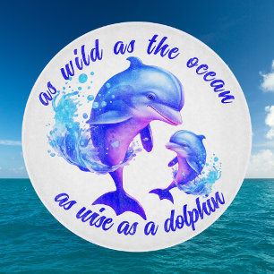Tabla De Cortar Cita de delfines de color de agua dulce