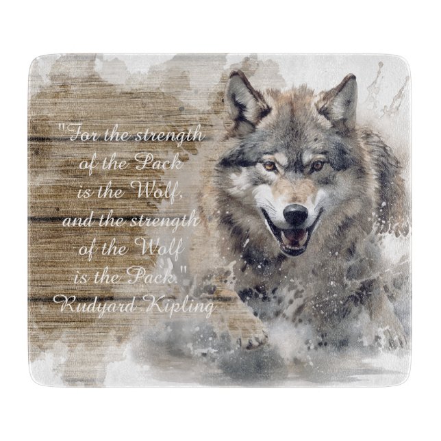 Tabla De Cortar Cita de Lobo Salvaje (Anverso)