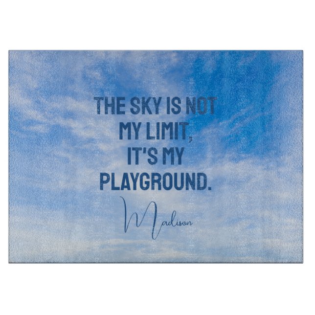 Tabla De Cortar Cita de Sky de nombre personalizado (Anverso)