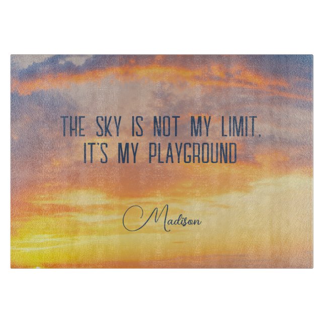 Tabla De Cortar Cita de Sky de nombre personalizado (Anverso)