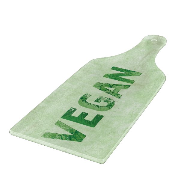 Tabla De Cortar Cita feliz del arte del texto del vegano - (Borde)