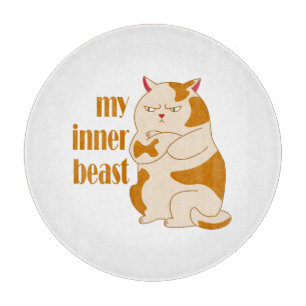 Tabla De Cortar Cita motivacional de gato gordo perezoso de mi bes