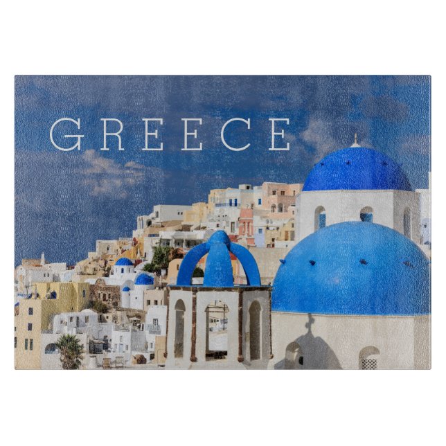 Tabla De Cortar Cityscape de Santorini, Grecia (Anverso)