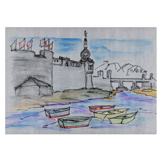 Tabla De Cortar Ciudad de Concarneau | Finisterre, Bretaña (Anverso)