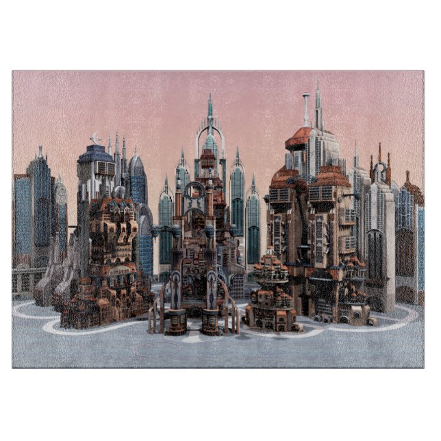 Tabla De Cortar Ciudad futurista (Anverso)