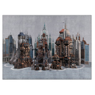 Tabla De Cortar Ciudad futurista
