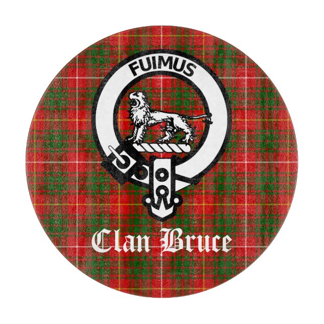 Tabla De Cortar Clan Bruce Escudo Tartan Personalizado (Anverso)