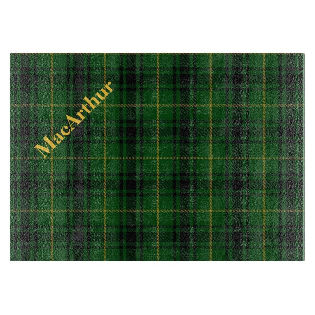 Tabla De Cortar Clan MacArthur Plaid Glass Cutting Board (Anverso)