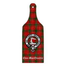 Tabla De Cortar Clan MacQuarrie Tartan y Escudo