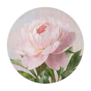 Tabla De Cortar Clásica peonía rosa palo realista floral