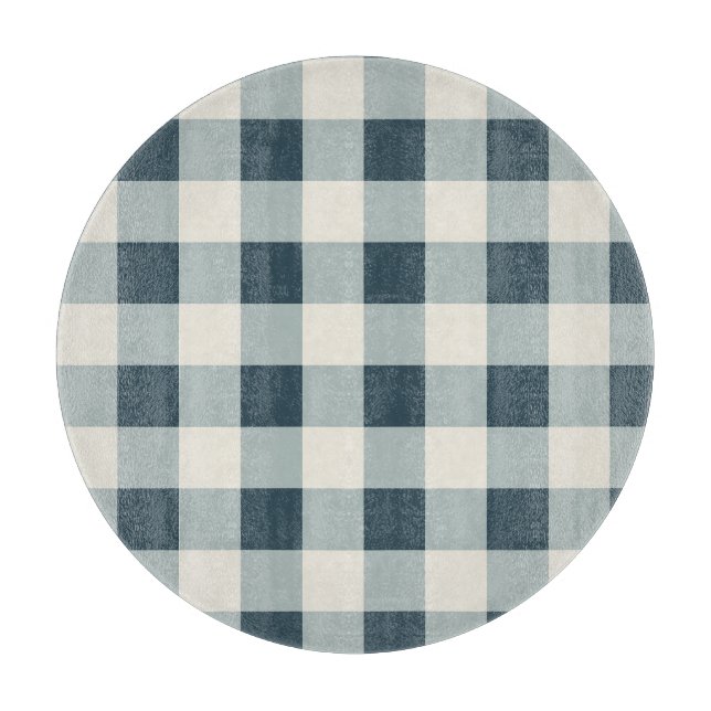 Tabla De Cortar Clásico Blue Farmhouse Gingham Style (Anverso)