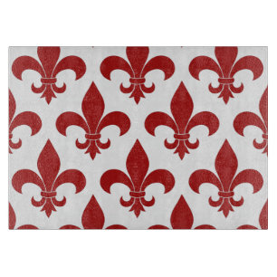 Tabla De Cortar Clásico de patrón de flor de lis de Francia