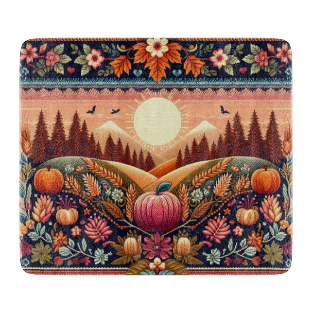 Tabla De Cortar Clásico Fair Isle Otoño (Anverso)