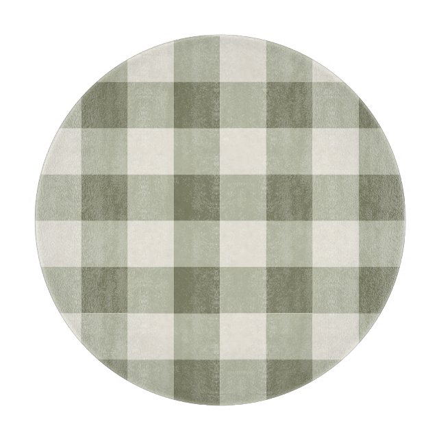 Tabla De Cortar Clásico Green Farmhouse Gingham Style (Anverso)