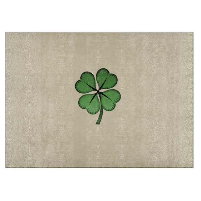 Tabla De Cortar Clásico irlandés Lucky Shamrock (Anverso)