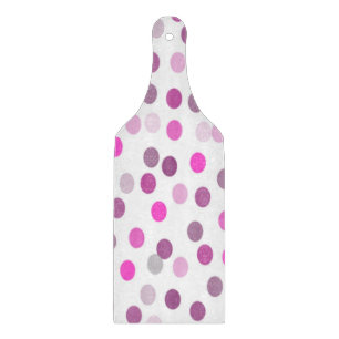Tabla De Cortar Clásicos puntos de polka rosa en blanco