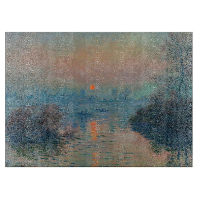 Tabla De Cortar Claude Monet - Atardecer en el Sena en Lavacourt (Anverso)